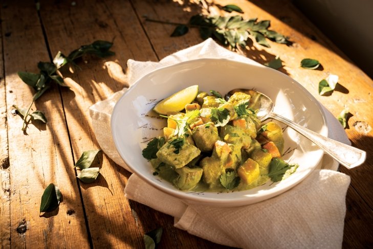 Thai Green Curry with Chicken or Chickpeas and Oyster Mushrooms 