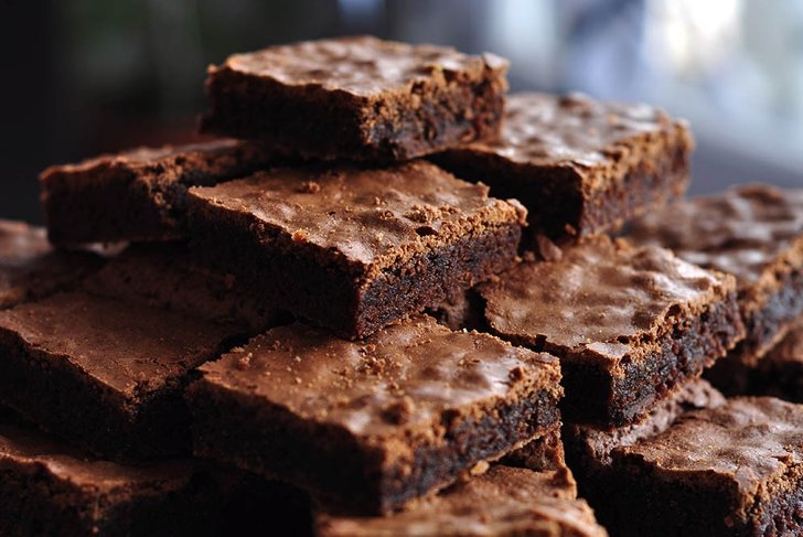 Pile of Delicious Chocolate Brownies